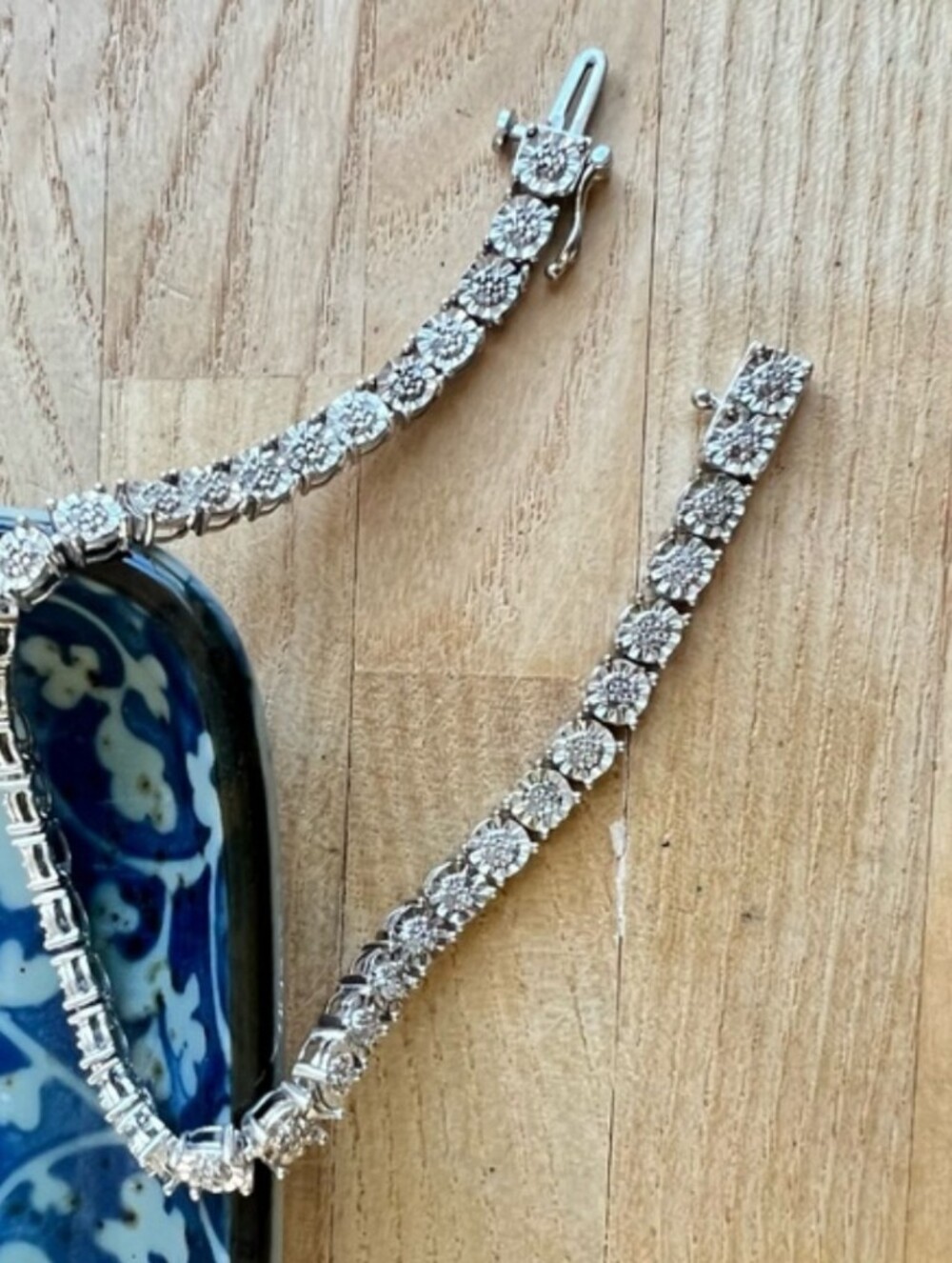 Real Diamonds! Tennis Bracelet Sterling 925UD